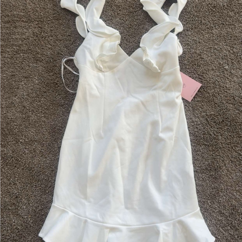 Elegant White Ruffle Dress